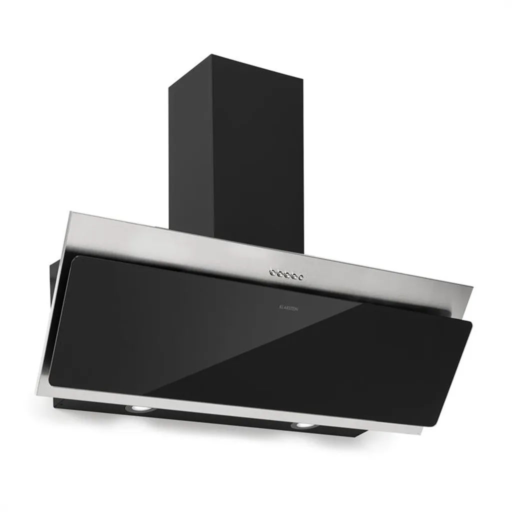 Klarstein Alessia Dunstabzugshaube , 90 Cm , EEK B , 350 M³/h , Push Control , LED-Beleuchtung , Abluft Oder Umluft , Kopffreihaube , Wandhaube , Edelstahl-Glas-Mix , Schwarz