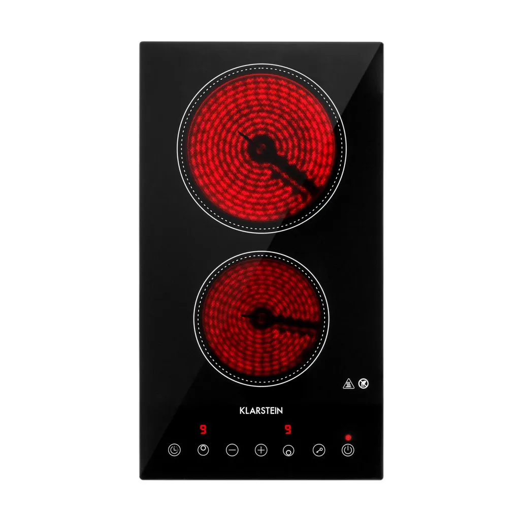 Klarstein VariCook Domino - Doppel-Kochplatte, Glas-Keramikkochfeld, Halogen-Einbaukochfeld, 1200 W / 1800 Watt, 16/20 Cm Durchmesser, 9 Leistungsstufen, Timer Und Abschaltautomatik, Schwarz - Image 3