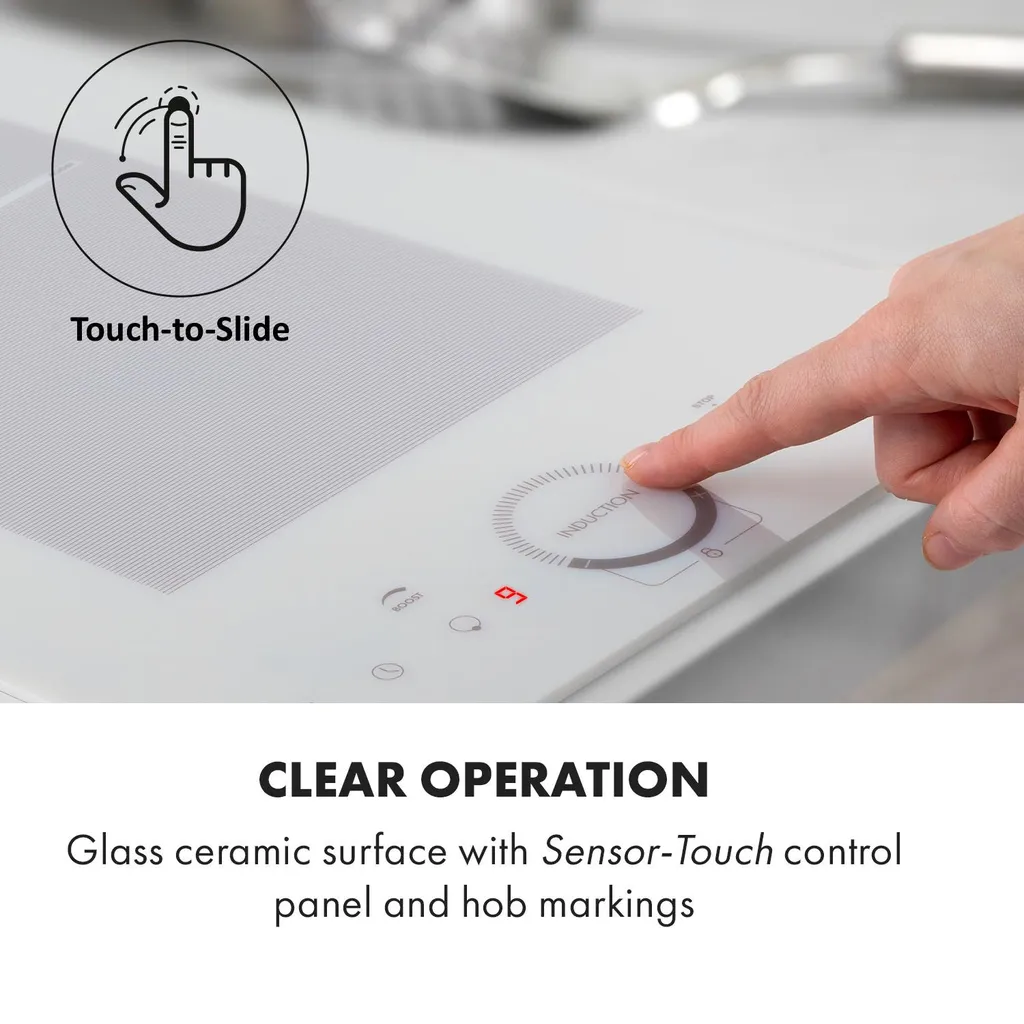 Klarstein Delicatessa Slim Domino Induktionskochfeld ,29 Cm ,Einbau ,autark ,2 Zonen: 3500 Watt ,9 Stufen ,Booster ,Flexzone ,Topferkennung ,Timer ,Glaskeramik ,rahmenlos ,weiß - Image 5