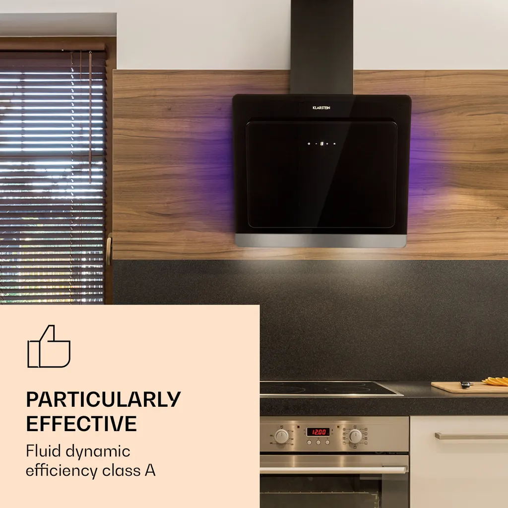 Klarstein Dunstabzugshaube 60 Cm Kopffrei - Wandhaube 550 M³/h - Umluft Oder Abluft - Energie-Effizienzklasse A+ - Kopffreihaube - Abzugshaube Kopffrei - Schwarz Wand Abluft Haube Umluft Dunstabzug Umlufthaube Dunstabzugshaube Umluft - Image 2