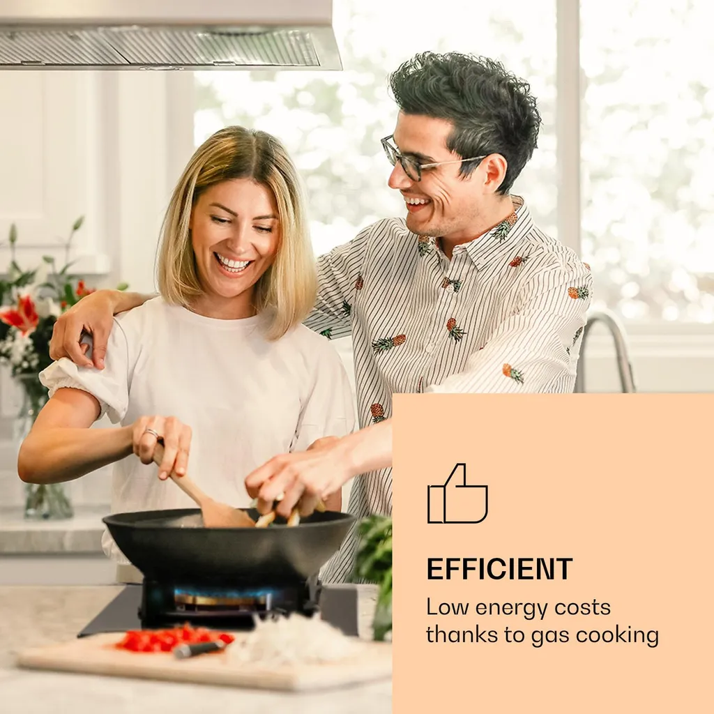 Klarstein Gaskochfeld Einbau Gasherd - Messing-Brenner - Erdgas/Propangas - Glaskeramik - Automatische Abschaltung - Topfträger Aus Gusseisen - 30 Cm - 1-flammig - Weiß Einbau Gas Kochfeld Gasherd 1 Kochfeld Herdplatte Kochplatte Einbaukochfeld - Image 2