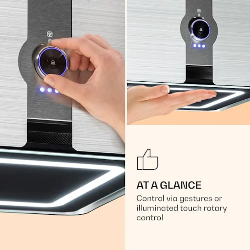 Klarstein Futurelight Smart Inselabzugshaube , Umluft 420m³/h , LED Beleuchtung , 3 Leistungsstufen ,Steuerbar Via WiFi Und Klarstein App Experience , Edelstahl - Image 4