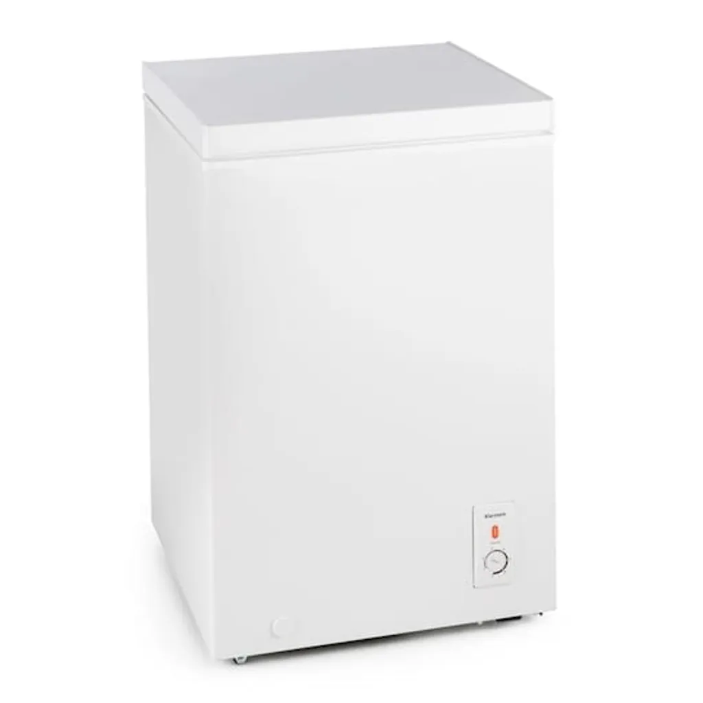 Klarstein Gefrierschrank Gefriertruhe - Tiefkühltruhe 100 Liter - Herausnehmbarer Hängekorb - Freistehend - Bodenrollen - Weiß Tiefkühlschrank Freistehend Gefriertruhe Gefrierschrank Groß Kühltruhe Gefriergeräte