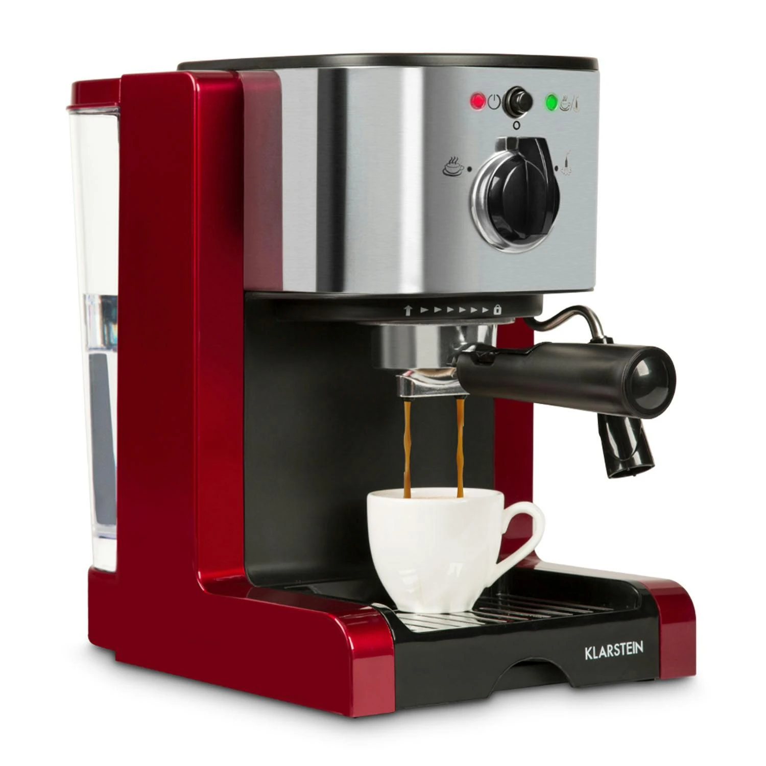 Passionata 20 Espressomaschine 20 Bar 6 Tassen 1,25 Liter Milchschaum Rot