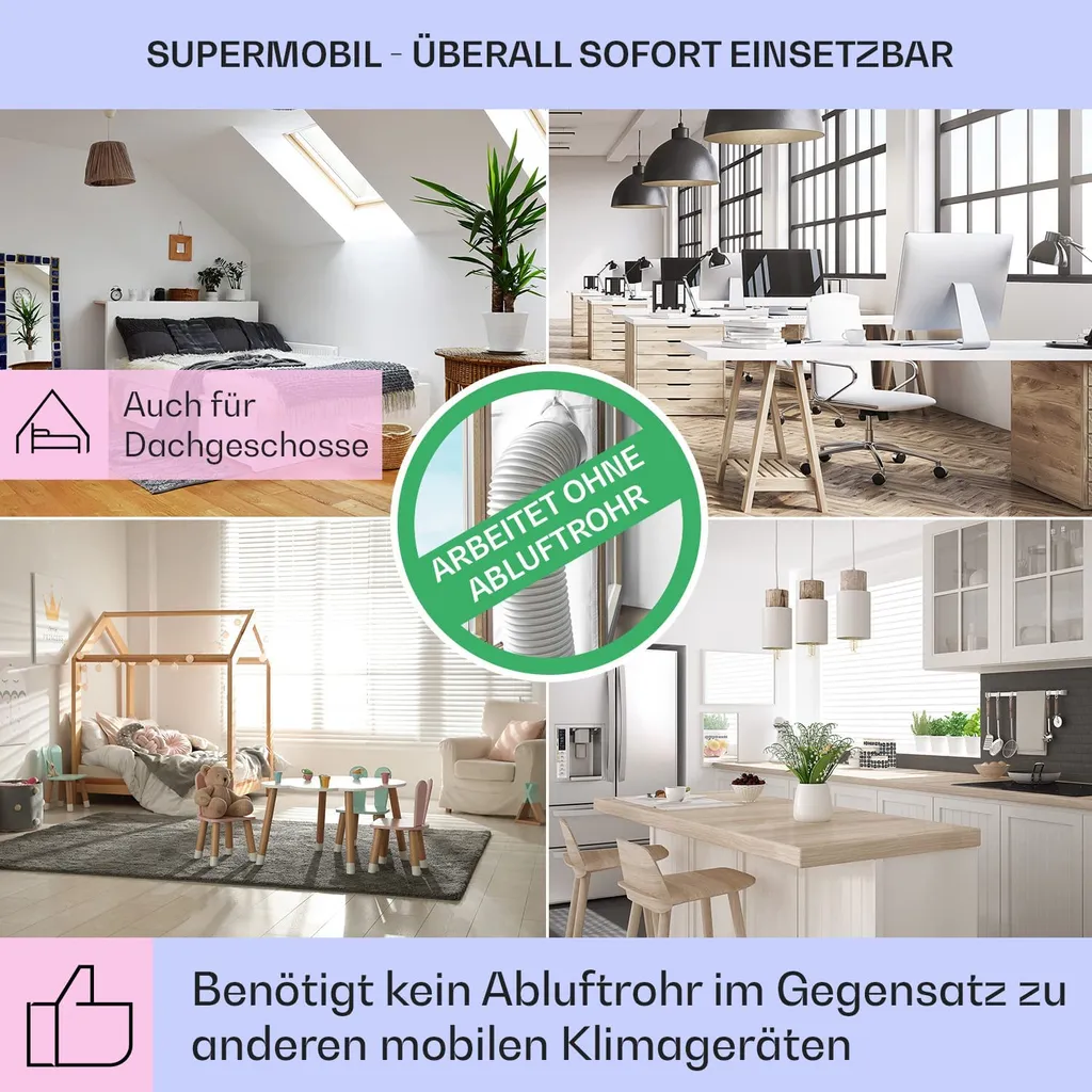 Klarstein Mobiles Klimagerät Ohne Abluftschlauch - Luftkühler Mit Wasser Ventilator Luftbefeuchter Luftreiniger Funktion - 6L Wassertank - Air Cooler Klimaanlage Mobil Mit Fernbedienung - Weiß - Image 5