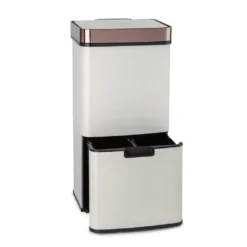 Klarstein Royal Trash Rose Gold Sensor-Mülleimer ,72 Liter Volumen In 4 Behältern ,Restmüll & Recycling-Abfälle: 43 & 2 X 12,5 Liter Eimer Mit Deckel: 4 Liter ,automatisches Öffnen Und Schließen ,SoftClose Lid ,Müllbeutelhalterung ,Korpus Aus Edelstahl ,unempfindlich Gegenüber Fingerabdrücken ,roségold