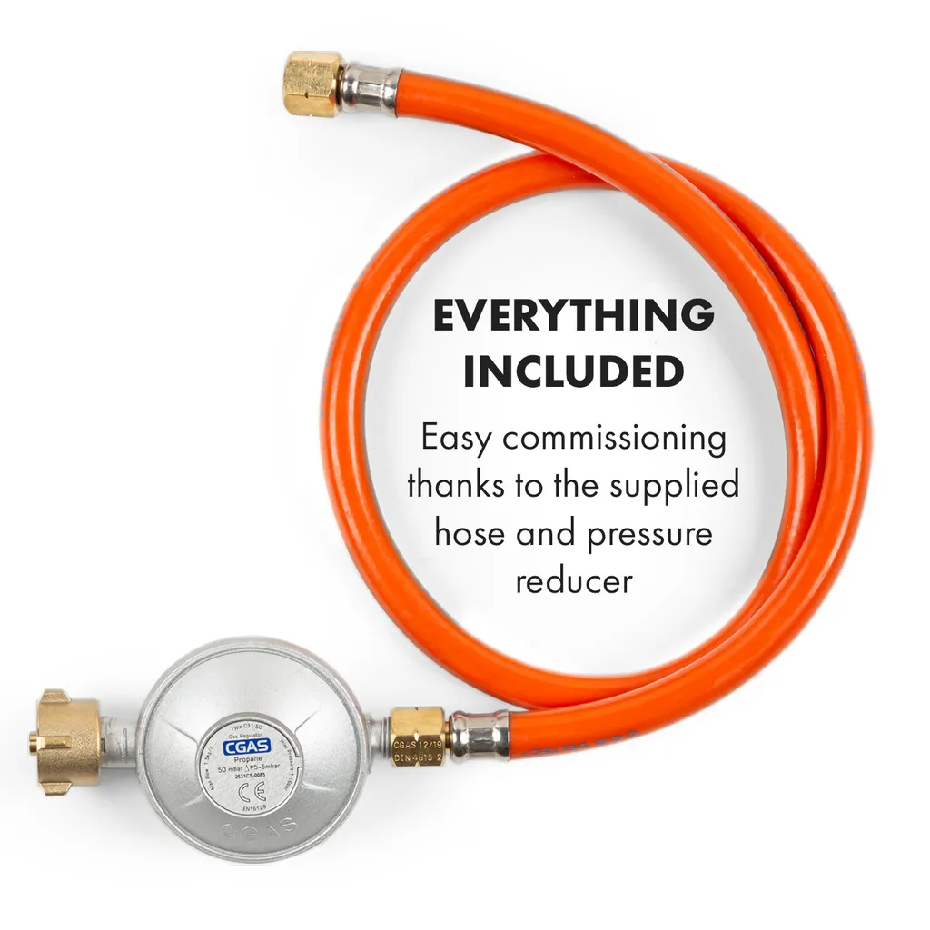 Klarstein Goldflame Domino Gaskochfeld , 2-flammig , Autark , 30 Cm , Einbau , Messing-Brenner , Erdgas/Propangas , Sicherheitsventile , Automatische Abschaltung , Topfträger Aus Gusseisen , Inkl. Schlauch Und Druckminderer , Glaskeramik Ø 8 Mm , Weiß - Image 9