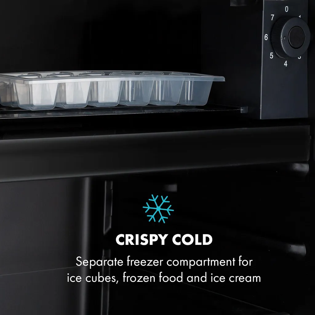 Klarstein Cool Vibe 70+ Kühlschrank , , Volumen: 70 Liter , VividArt Concept: Tür Mit Stickerbomb-Design Print , Eisfach , Eiswürfelform , Geräuschentwicklung: 42 DB , Schwarz - Image 4