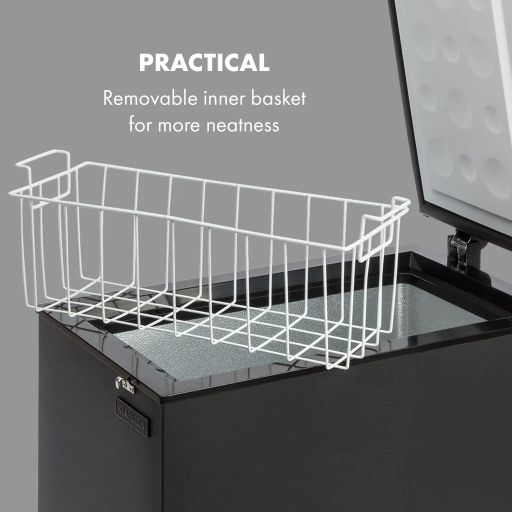 Klarstein Gefrierschrank Gefriertruhe - Tiefkühltruhe Gefrierbox - Temperaturregler - Bodenrollen - Freistehend - 50 Liter - Mattschwarz Tiefkühlschrank Freistehend Gefriertruhe Gefrierschrank Groß Kühltruhe Gefriergeräte - Image 5